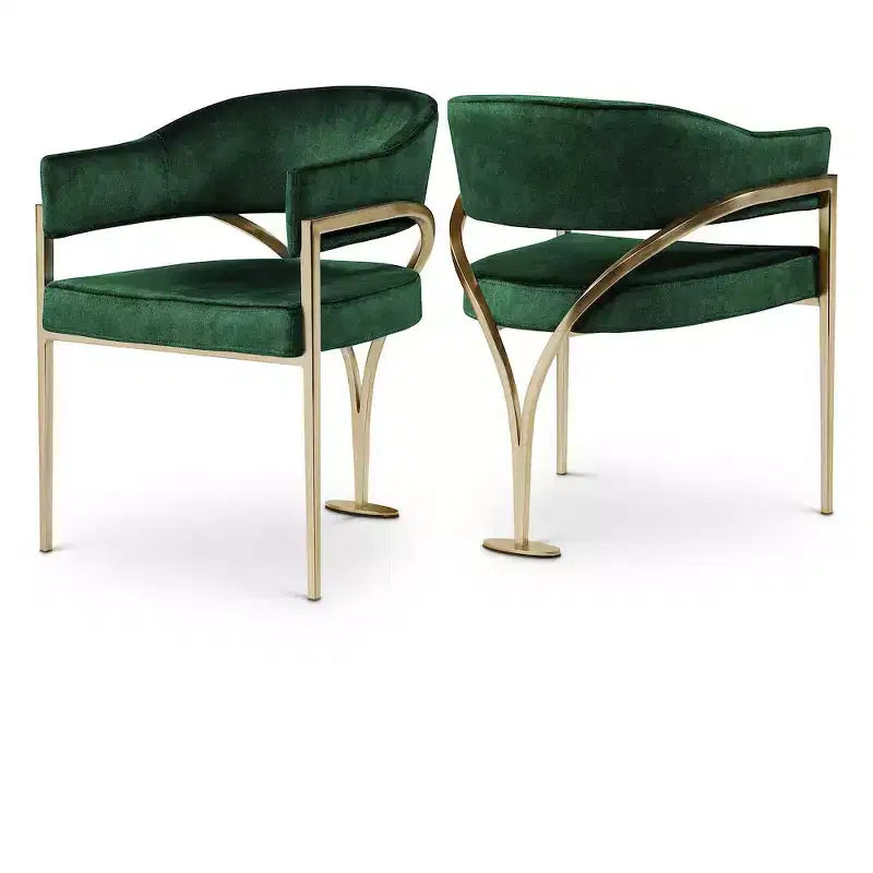 Meridian Furniture, Sedia da pranzo Madelyn in velluto, Set da 2