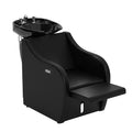 Karl Home Electric Shampoo Bowl and Chair Backwash Unit with Reclining Legrest and Tilting Porcelain Shampoo Sink