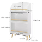 Libreria per bambini, Scaffale a 3 ripiani, Organizer per libri, Organizer per mobiletto porta giocattoli, Bianco