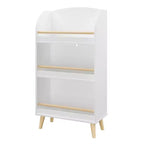 Libreria per bambini, Scaffale a 3 ripiani, Organizer per libri, Organizer per mobiletto porta giocattoli, Bianco