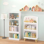 Libreria per bambini, Scaffale a 3 ripiani, Organizer per libri, Organizer per mobiletto porta giocattoli, Bianco