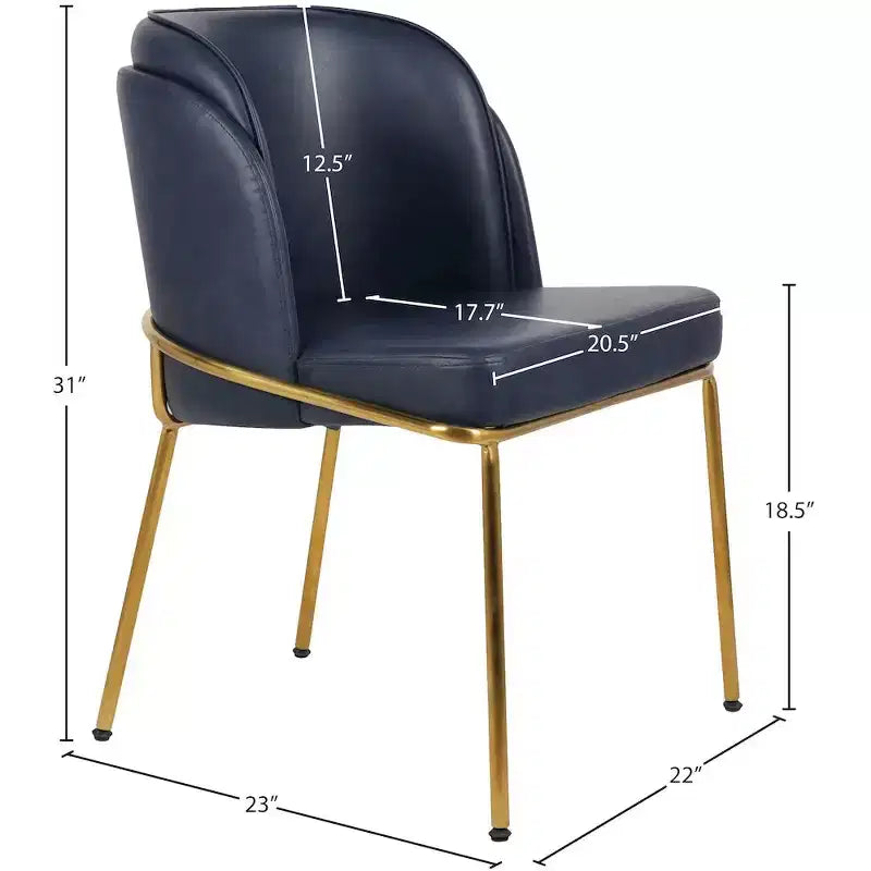 Meridian Furniture, Sedia da pranzo Jagger in pelle vegana, set da 2