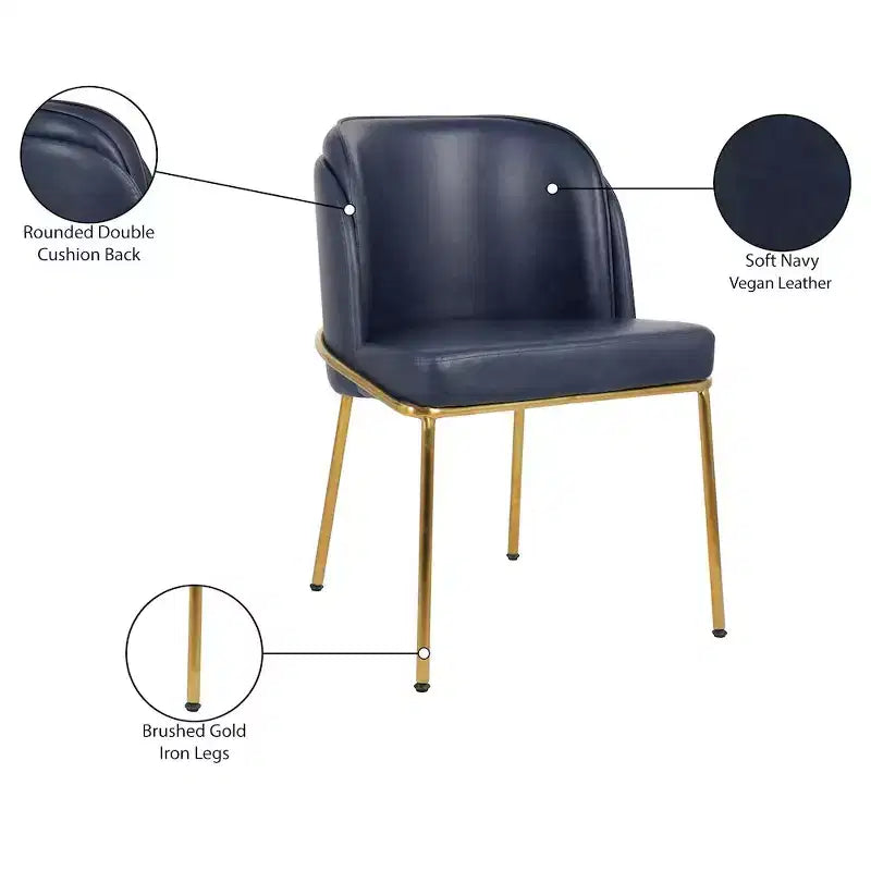Meridian Furniture, Sedia da pranzo Jagger in pelle vegana, set da 2