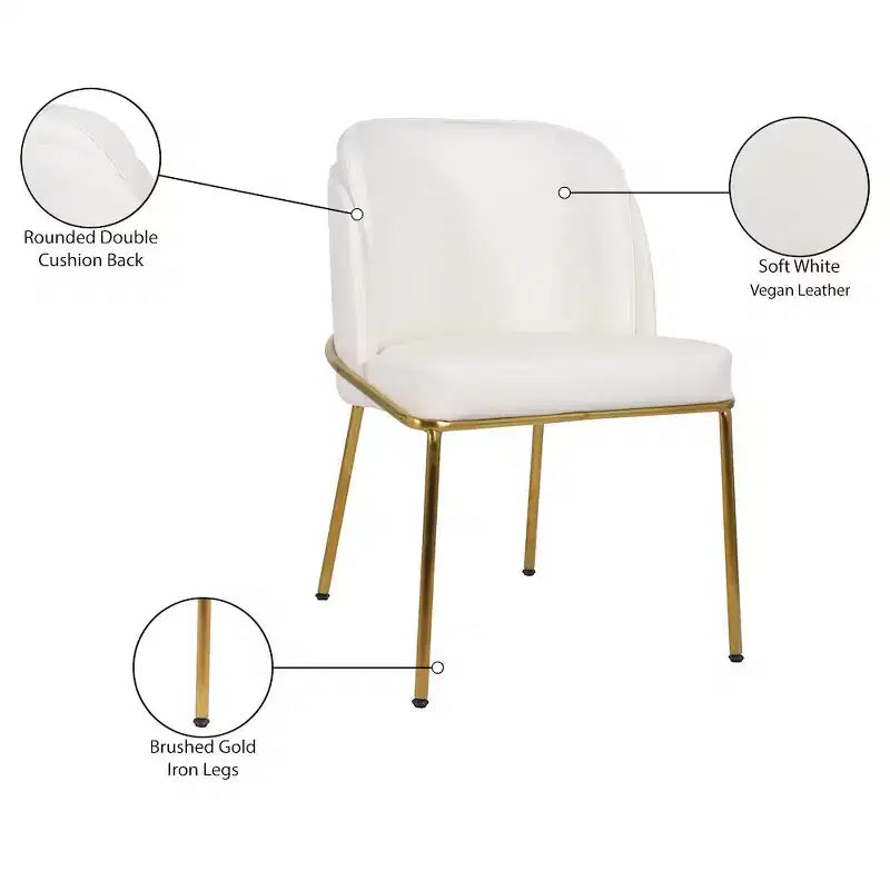 Meridian Furniture, Sedia da pranzo Jagger in pelle vegana, set da 2