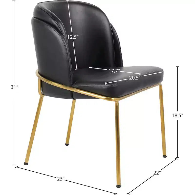 Meridian Furniture, Sedia da pranzo Jagger in pelle vegana, set da 2