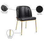 Meridian Furniture, Sedia da pranzo Jagger in pelle vegana, set da 2