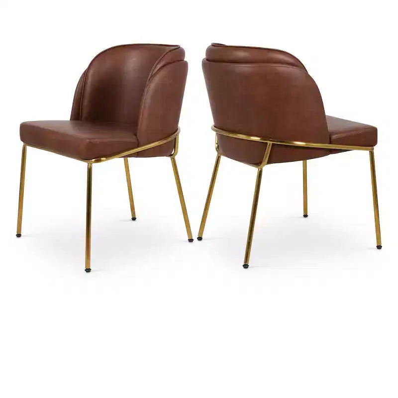 Meridian Furniture, Sedia da pranzo Jagger in pelle vegana, set da 2