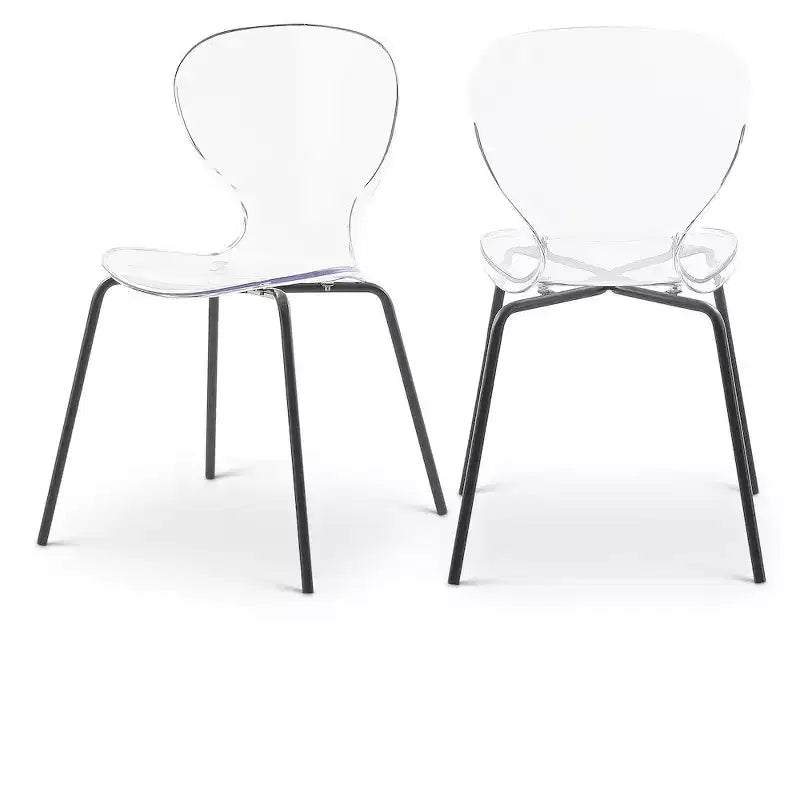 Meridian Furniture,Clarion Matte Black Dining Chair, Set of 2
