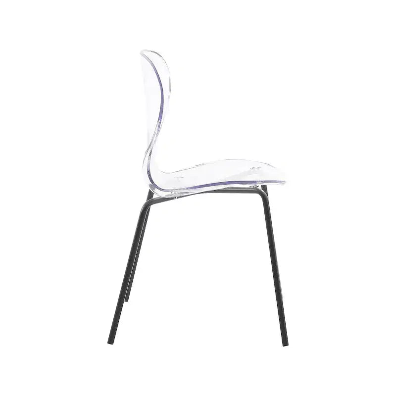 Meridian Furniture, Sedia da pranzo Clarion Nera Opaca, Set da 2