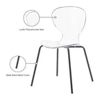 Meridian Furniture, Sedia da pranzo Clarion Nera Opaca, Set da 2
