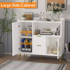 Mobile da Cucina a Microonde da 40 pollici, Credenza a Buffet, Mobile Contenitore, Mobile Bar per Caffè con Ripiani Regolabili, 2 Cassetti e 2 Ante, per la Casa