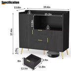 Mobile da Cucina a Microonde da 40 pollici, Credenza a Buffet, Mobile Contenitore, Mobile Bar per Caffè con Ripiani Regolabili, 2 Cassetti e 2 Ante, per la Casa