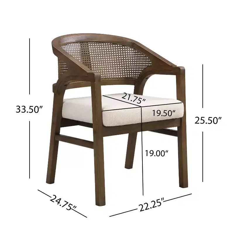 Christopher Knight Home Ilumia Set da 7 Pezzi Rustico in Rattan e Gomma, Sedie da Pranzo Imbottite con Tavolo Ovale a Doppio Basamento