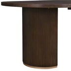 Christopher Knight Home Ilumia Set da 7 Pezzi Rustico in Rattan e Gomma, Sedie da Pranzo Imbottite con Tavolo Ovale a Doppio Basamento