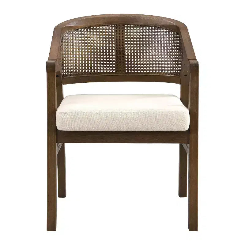Christopher Knight Home Ilumia Set da 7 Pezzi Rustico in Rattan e Gomma, Sedie da Pranzo Imbottite con Tavolo Ovale a Doppio Basamento