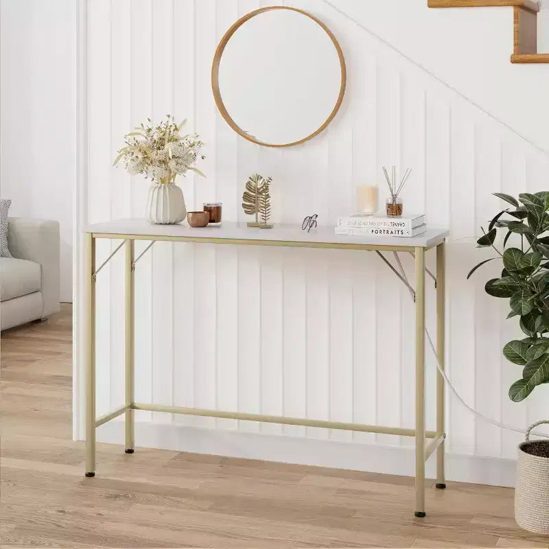 Acekool Tavolino consolle moderno con caricabatterie integrato, tavolo da ingresso, tavolino da divano con USB/prese