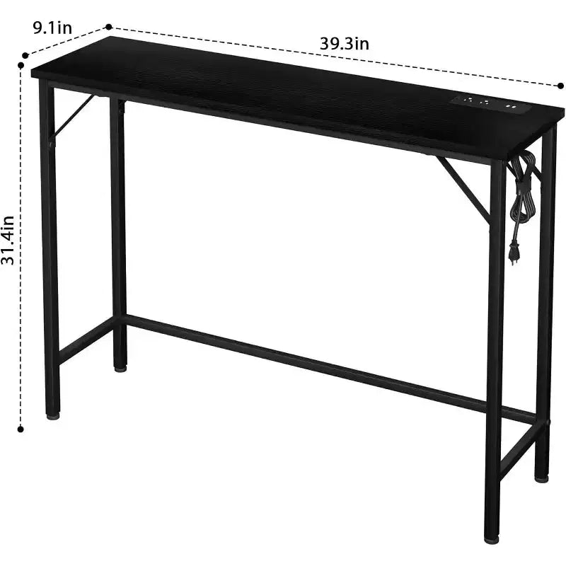 Acekool Tavolino consolle moderno con caricabatterie integrato, tavolo da ingresso, tavolino da divano con USB/prese