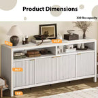Madia credenza scanalata da 65,8 pollici con 4 ante, mobile contenitore moderno per cucina, sala da pranzo, soggiorno, ingresso
