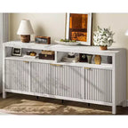 Madia credenza scanalata da 65,8 pollici con 4 ante, mobile contenitore moderno per cucina, sala da pranzo, soggiorno, ingresso