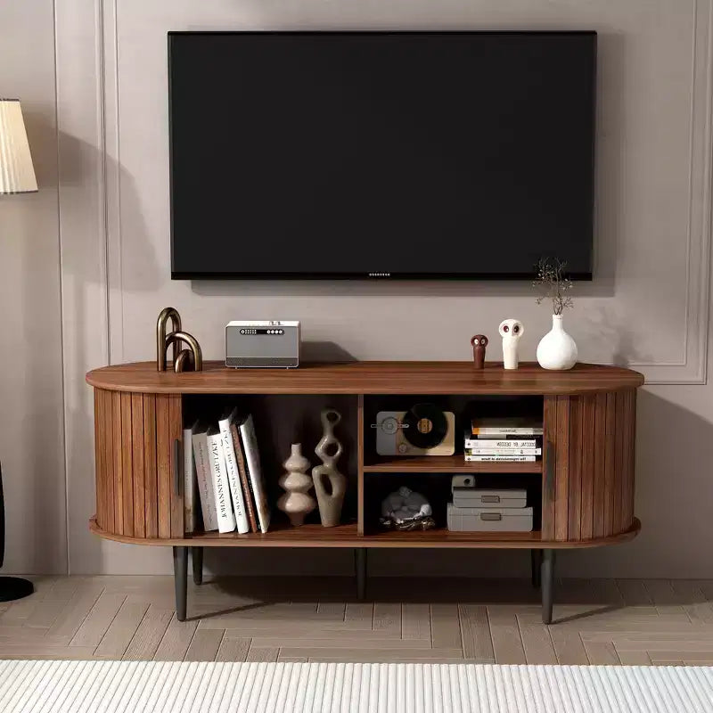 Mobile TV GDFStudio Fennik in Legno, Stile Moderno di Metà Secolo con Anta Scorrevole