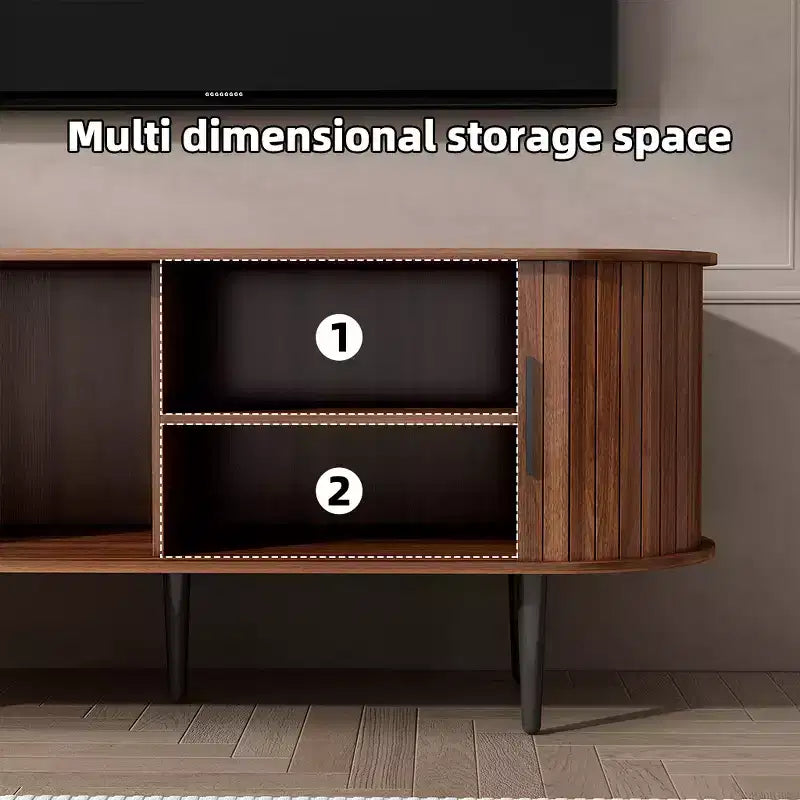 Mobile TV GDFStudio Fennik in Legno, Stile Moderno di Metà Secolo con Anta Scorrevole
