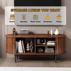Mobile TV GDFStudio Fennik in Legno, Stile Moderno di Metà Secolo con Anta Scorrevole
