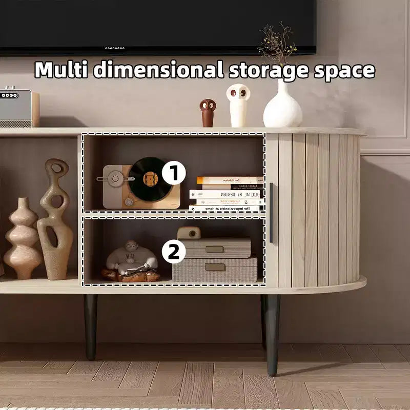 Mobile TV GDFStudio Fennik in Legno, Stile Moderno di Metà Secolo con Anta Scorrevole