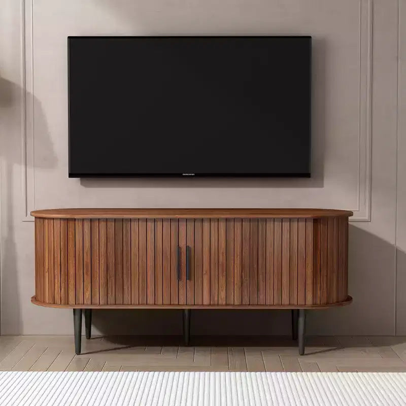 Mobile TV GDFStudio Fennik in Legno, Stile Moderno di Metà Secolo con Anta Scorrevole
