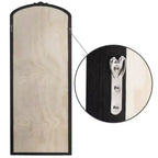 Specchio a figura intera PexFix 28" L x 67" A con cornice in legno massello ad arco in stile rustico, intagliato a mano, colore nero