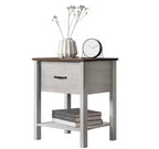Comodino Home Design Sana, rovere bianco