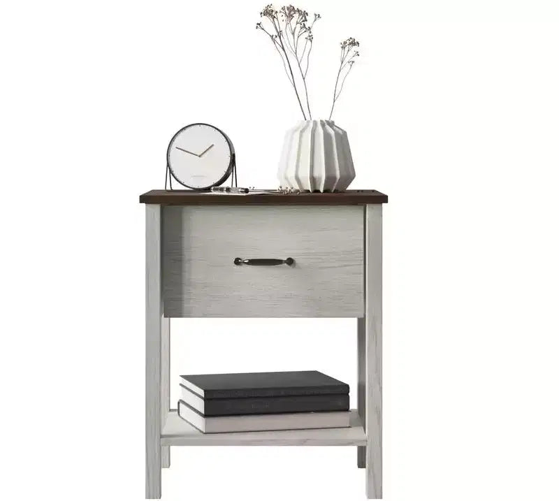 Comodino Home Design Sana, rovere bianco
