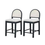 Sgabelli da bancone imbottiti Christopher Knight Home Kinich Boho in rattan e legno di gomma (set da 2)