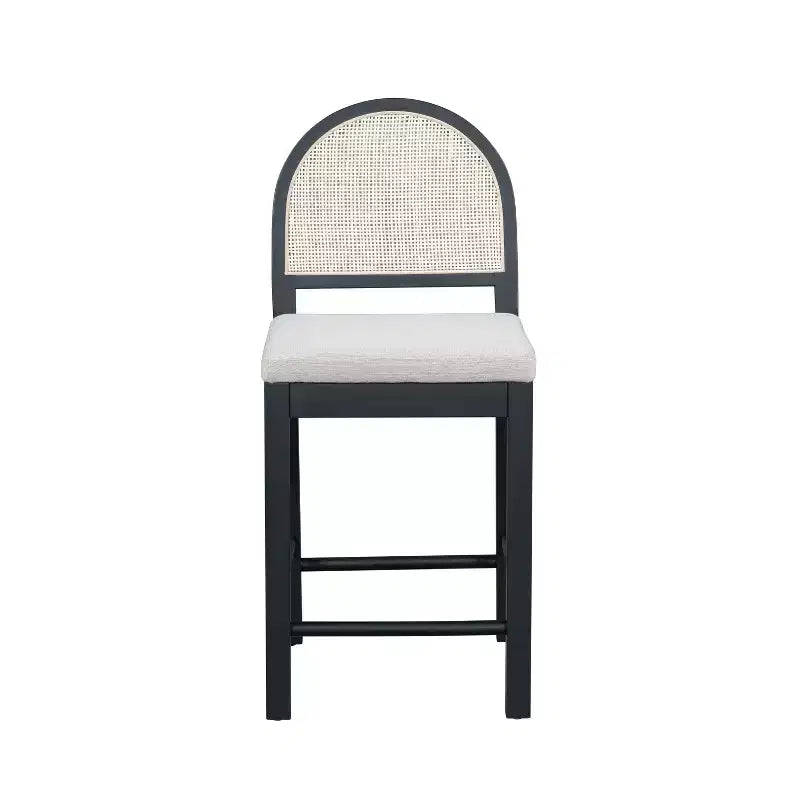 Sgabelli da bancone imbottiti Christopher Knight Home Kinich Boho in rattan e legno di gomma (set da 2)
