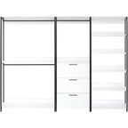 HomeStock Sistema Armadio in Composito di Legno Bianco da 197.3 cm H x 281.9 cm L per Organizzazione Universale con Cestini