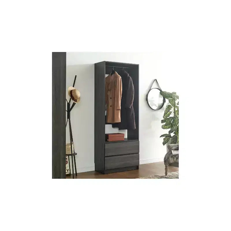 HomeStock Prosper 32 Cabina armadio in legno con due cassetti