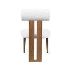 Meridian Furniture, Sedia da Pranzo Dario in Tessuto Bouclé Crema, Set da 2