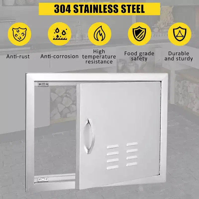 Anta di accesso per barbecue in acciaio inox spazzolato, ante per mobili da cucina da esterno, ante durevoli e resistenti alle intemperie per isole barbecue, adatte per esterni