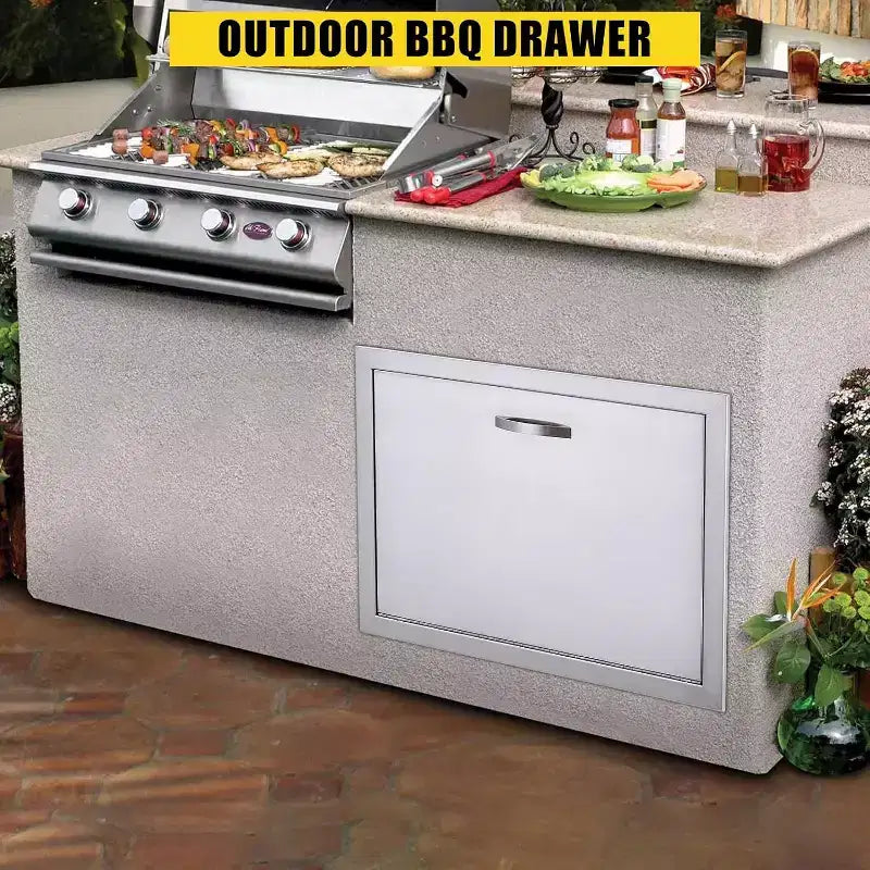 Anta di accesso per barbecue in acciaio inox spazzolato, ante per mobili da cucina da esterno, ante durevoli e resistenti alle intemperie per isole barbecue, adatte per esterni