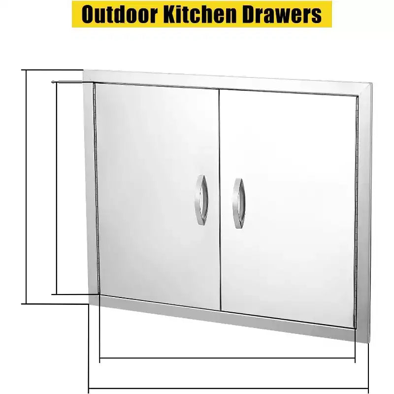 Anta di accesso per barbecue in acciaio inox spazzolato, ante per mobili da cucina da esterno, ante durevoli e resistenti alle intemperie per isole barbecue, adatte per esterni