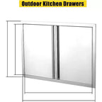 Anta di accesso per barbecue in acciaio inox spazzolato, ante per mobili da cucina da esterno, ante durevoli e resistenti alle intemperie per isole barbecue, adatte per esterni