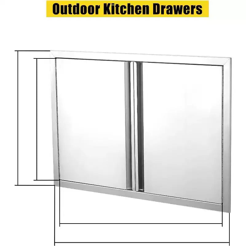 Anta di accesso per barbecue in acciaio inox spazzolato, ante per mobili da cucina da esterno, ante durevoli e resistenti alle intemperie per isole barbecue, adatte per esterni