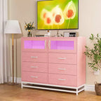 Acekool Cassettiera a 6 cassetti con mobiletto a 2 ante, Comò alto con stazione di ricarica, Mobile contenitore moderno per camera da letto, soggiorno, ingresso, ripostiglio