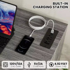 Acekool Cassettiera a 6 cassetti con mobiletto a 2 ante, Comò alto con stazione di ricarica, Mobile contenitore moderno per camera da letto, soggiorno, ingresso, ripostiglio