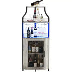 Mobile angolare da bar, mobile da vino industriale con ripiano regolabile, mobile per liquori a 5 livelli, mobile da bar per la casa, vetrina angolare