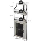 Mobile angolare da bar, mobile da vino industriale con ripiano regolabile, mobile per liquori a 5 livelli, mobile da bar per la casa, vetrina angolare