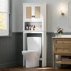 Mobile Contenitore Sopra il WC Alto 160 cm, Mobiletto Bagno Stile Rustico con Ripiano Regolabile, Scaffale Salvaspazio per Bagno Lavanderia
