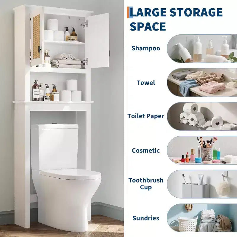 Mobile Contenitore Sopra il WC Alto 160 cm, Mobiletto Bagno Stile Rustico con Ripiano Regolabile, Scaffale Salvaspazio per Bagno Lavanderia