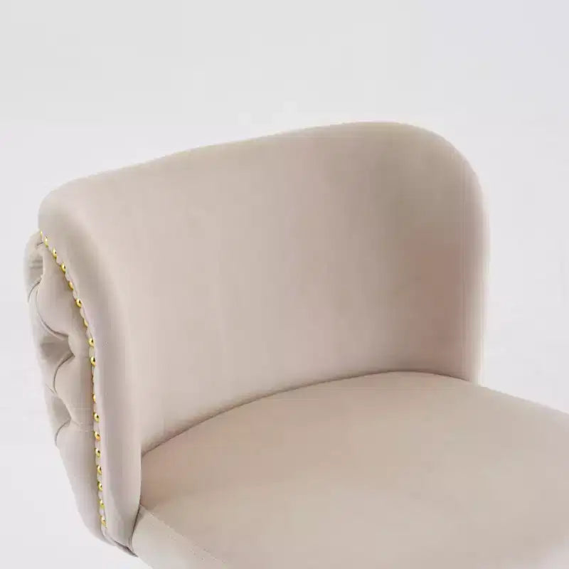 CLIHOME Set di 2 Sgabelli da Bar Girevoli Regolabili in Altezza con Base Dorata, Sgabelli da Bar Classici Rivestiti in Velluto