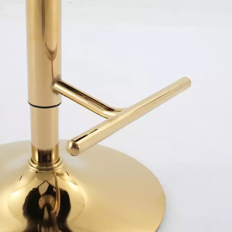 CLIHOME Set di 2 Sgabelli da Bar Girevoli Regolabili in Altezza con Base Dorata, Sgabelli da Bar Classici Rivestiti in Velluto