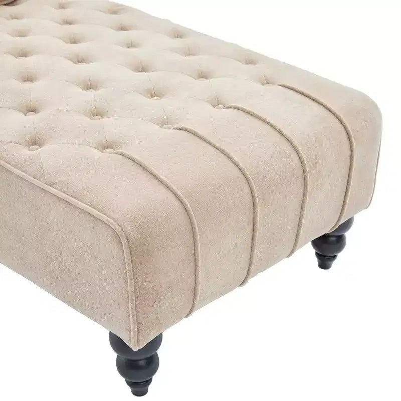 Christopher Knight Home Stroup Moderna chaise longue imbottita Glam con cuciture a rombi e bottoni a vista